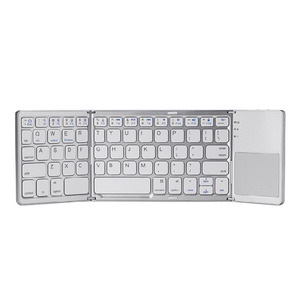 Mini teclado inalámbrico portátil Delgado plegable de fábrica Original, Mini teclado inalámbrico plegable con panel táctil Bt para tableta - Product Image 3