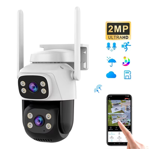 Echtzeit-PIR-CMOS-Sensor mit zwei Objektiven 4G LTE Wi-Fi-Netzwerk wiedergabe Sound Light Alarm Speicher karte Speicher Human Detection Camera - Product Image 1