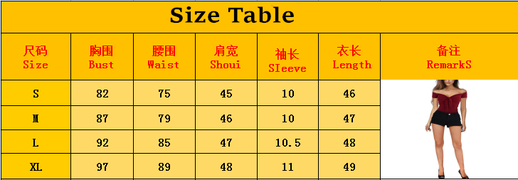 Wholesale Plus Size Off-Shoulder Sexy Women's Top and Solid Color Short Shirts