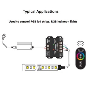 Iron Shell RF RGB Touch Controller 30A LED Wireless Dimmer DC5V 12V 24V Neon Color Strip Light Remote PWM Control - Product Image 5