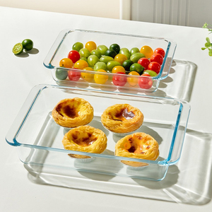 จานอบกระจกเทมเปอร์3.7L ทรงสี่เหลี่ยม1L ใช้กับไมโครเวฟได้อย่างปลอดภัยจานย่างสำหรับร้านอาหาร2.8L 1.7L สินค้า OEM - Product Image 4