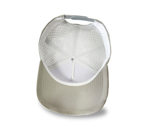 OEM Gray Nylon Trucker Hat Leather <strong>Patch</strong> 5 <strong>Panel</strong> Curve Brim Custom Performance Cap Wholesale Waterproof Quick Dry Snap Back Cap - Product Image 5