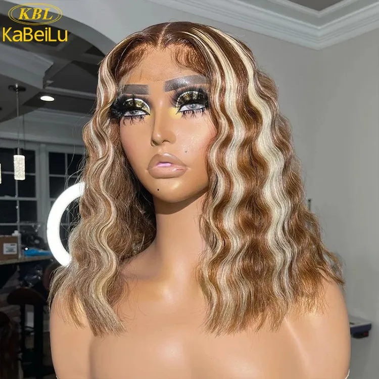 KBL Highlight Perücke Brasilia nische Echthaar Lace Front Perücke, 13*6 Transparente HD Spitze Natural Wave Perücke