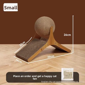 Bán Buôn Vui Vẻ Bằng Gỗ Mèo Scratcher Bóng Và Gãi Ban Dọc Chịu Mài Mòn Không-đổ Mèo Đồ Chơi Cho Mèo - Product Image 6