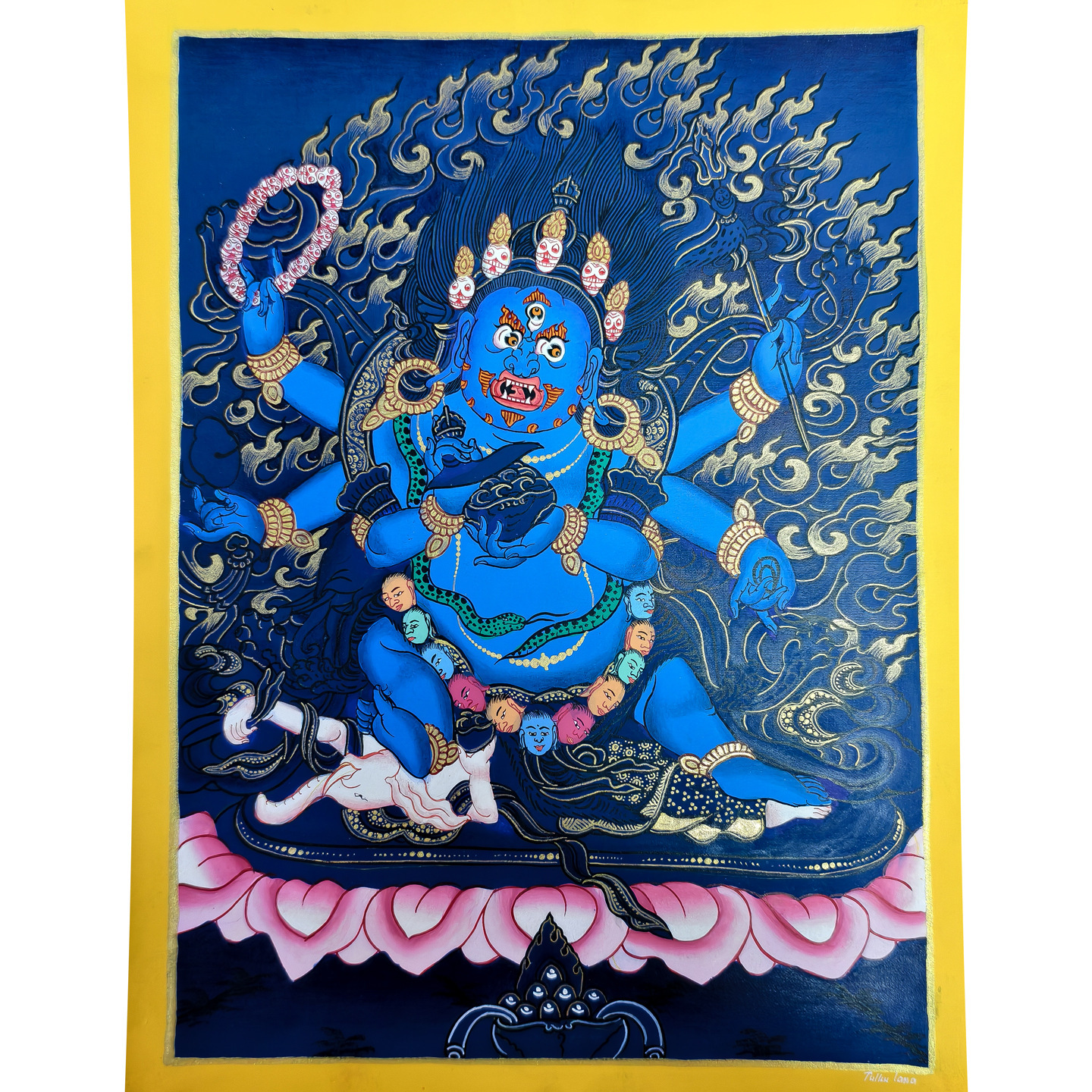 Peinture mahkla à six bras tang bleu-coeur taille 2316