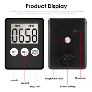 Timer di cottura magnetici cucina LCD schermo digitale Timer da cucina Timer da cucina quadrato conto alla rovescia sveglia per cucinare - Product Image 6