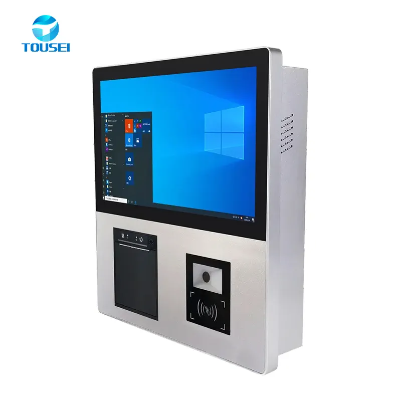 Self checkout Fast Food 21.5 24 32 pollici Touch Screen POS Machine Self-Service pagamento ordinazione chiosco 10 mensa gestione carte