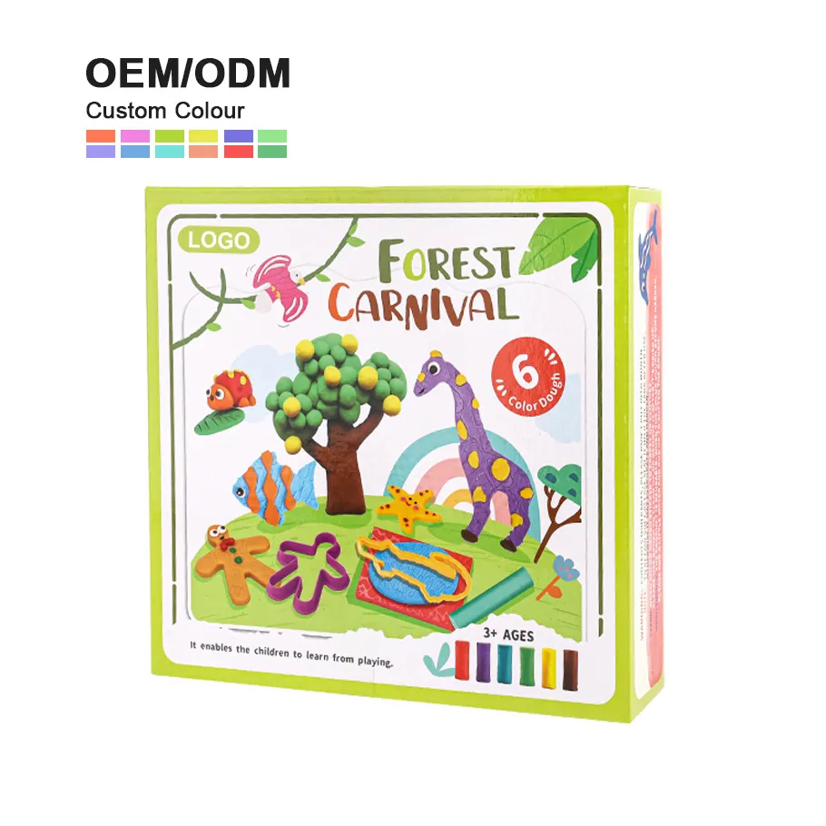 Leemook Vente Chaude Coloré Diy Forêt Animal Carnaval Argile Artisanat Slime Playdough Kit Pour Enfant Jouer Pâte Kits