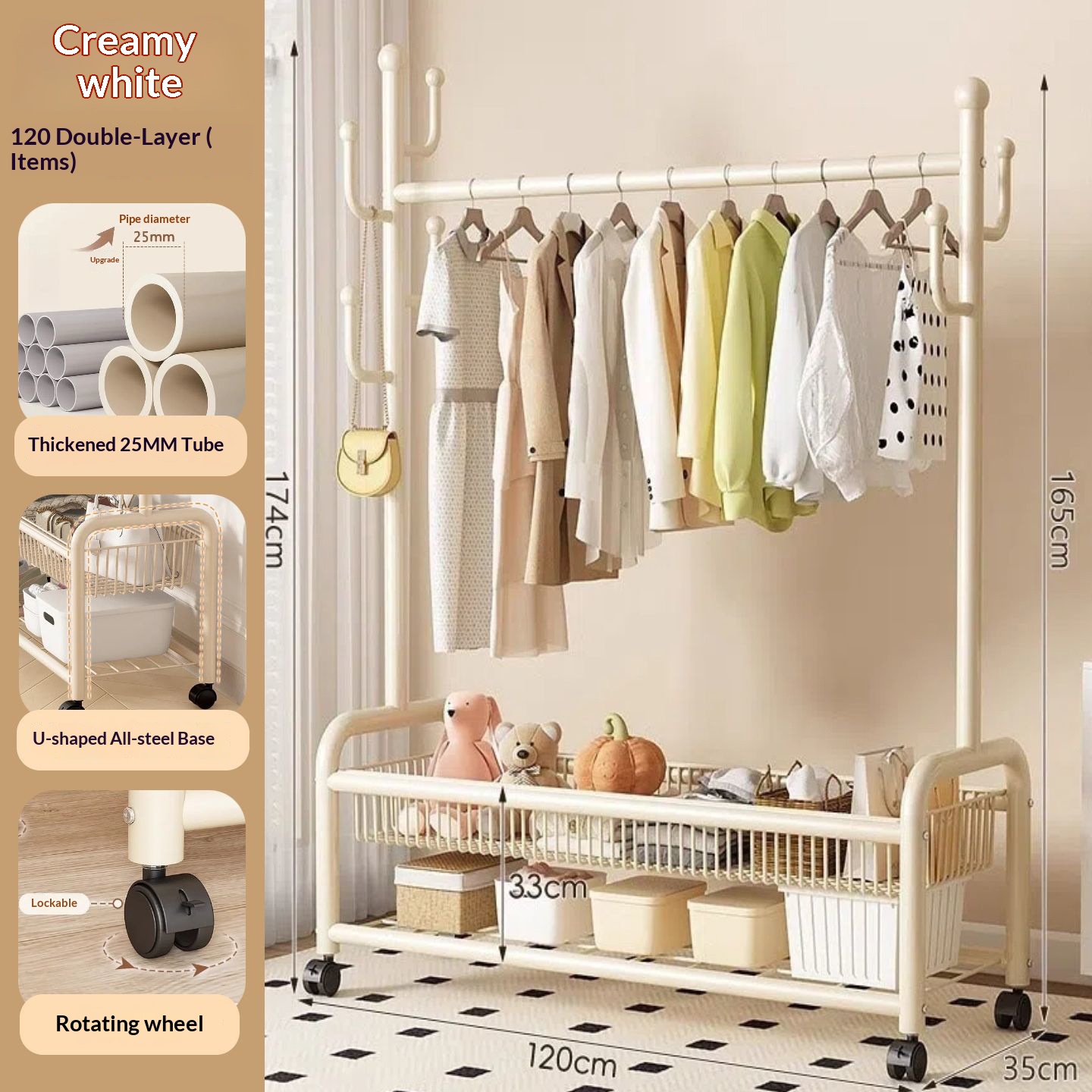 Blanco crema - Estilo doble capa de 120