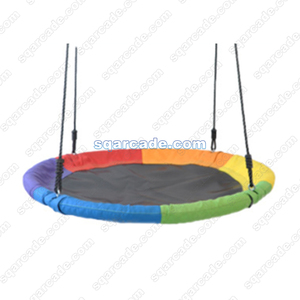 39 Inch <strong>Spider</strong> Web Tree Swing Outdoor Saucer <strong>Net</strong> Swing Platform Backyard Round Flying Swing