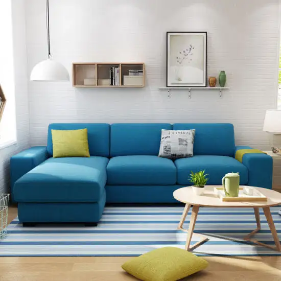 Diseño moderno en forma de L de muebles para el hogar pequeño sofá cubierta de tela seccional sofá de la esquina de CEFS033
