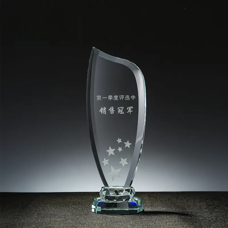 Nuovo stile creativo trofeo di cristallo di cristallo di metallo per attività di concorso Souvenir aziendale trofeo premio di cristallo