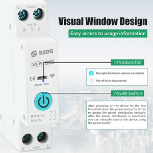 Smart Mini 1P 63A Disyuntor Wifi habilitado para Smart Home y uso industrial Material plástico duradero - Product Image 6