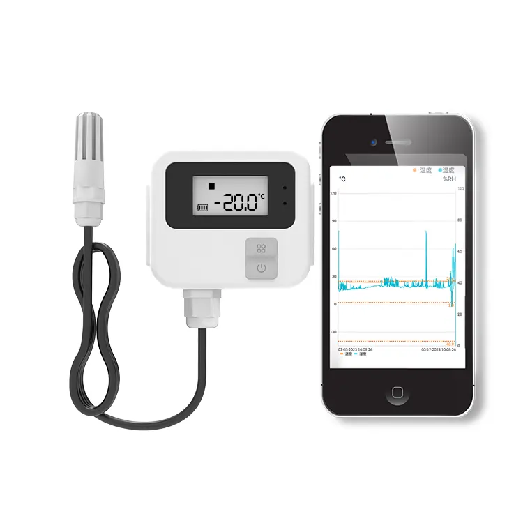 Industrial IoT Temp E Medidor De Umidade Inteligente Digital Portátil Sem Fio Bluetooth Ble Data Logger Sensor De Temperatura Com Sonda