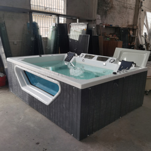 2.9*2.1m kích thước lớn 5 người Spa Ống nóng ngoài trời hyperbaric oxy hóa buồng brath bồn tắm sức khỏe bồn tắm góc thủy tinh bồn tạo sóng - Product Image 3