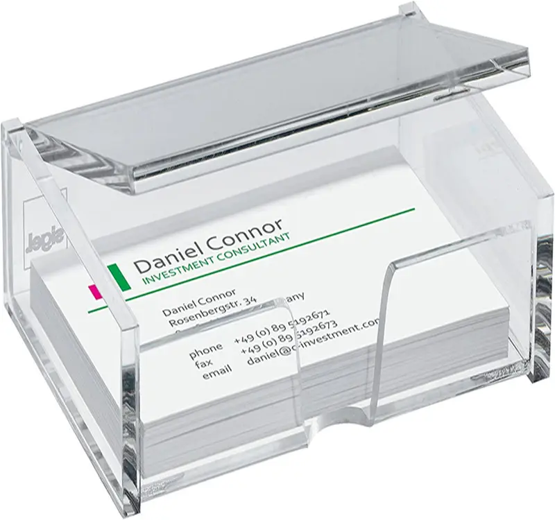 Clear Acrylic Business Card Box Card Holder For Up To 80 Cards (max. 9 x 5.8 cm)