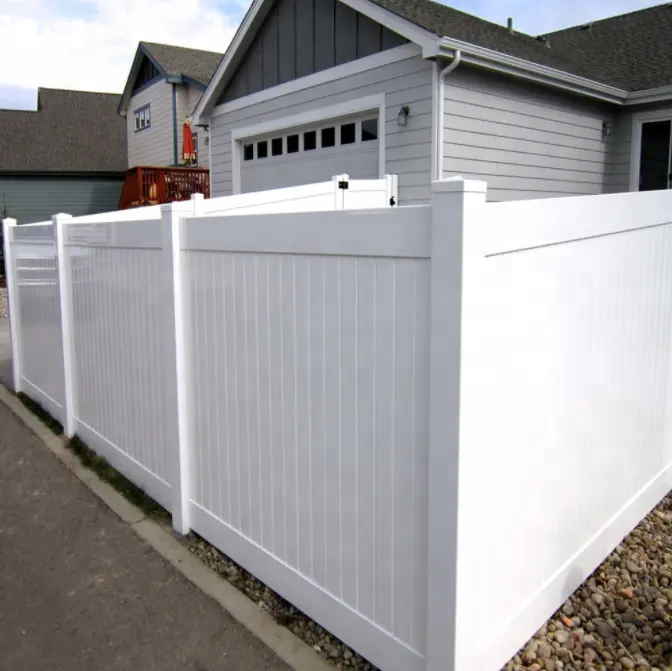 6ft.HxW8ft.W White Hot Koop Goedkope Vinyl Pvc Plastic Privacy Hek Voor Huis En Tuin