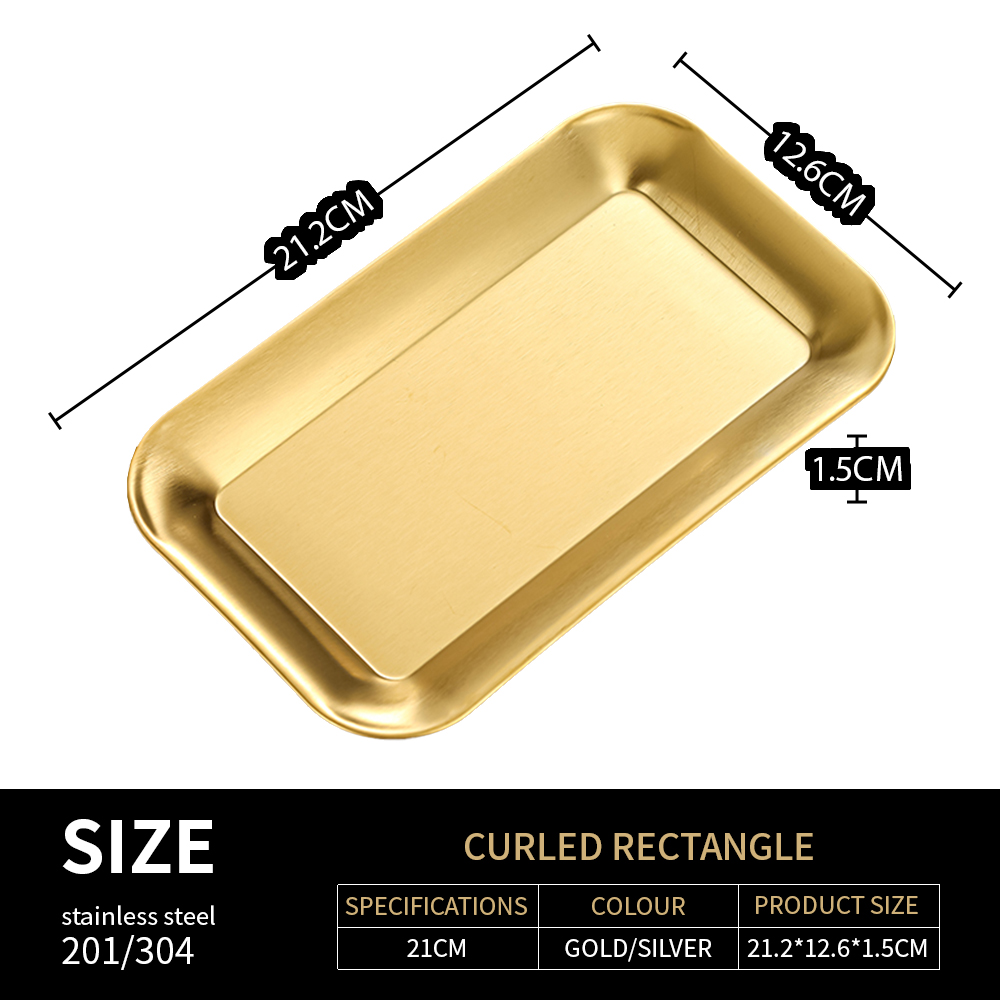 Or 304 recourbée-rectangle latéral 21 CM