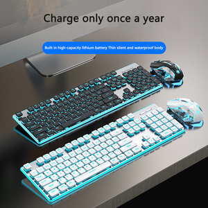 Juego móvil inalámbrico de colores con sensación mecánica USB, juego combinado de teclado y ratón Punk rosa, teclado de máquina de escribir, combos de ratón