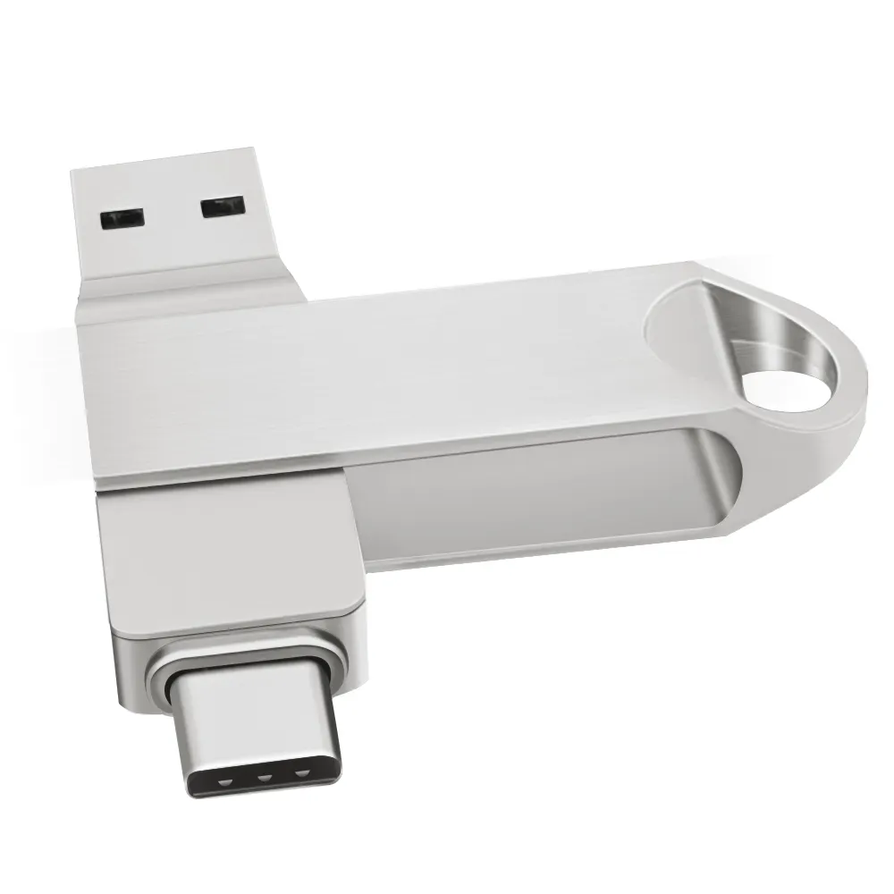 Otg pen drive usb flash drive 2 em 1, pen drive usb flash drive 32gb 64gb 128gb 256gb usb3.1 gen1 com design giratório