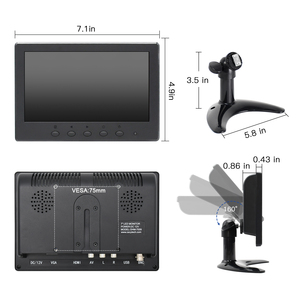 Monitor de vehículos TFT LCD de 7 pulgadas, pantalla de marcha atrás para camiones, monitores de pantalla retrovisora de 7 pulgadas, monitores de grabadora de vídeo para coche
