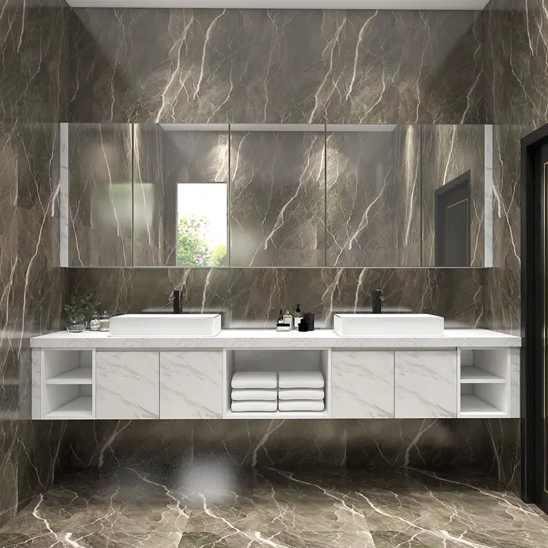 Armarios de pared baratos para baño, mueble verde para lavabo, tocador