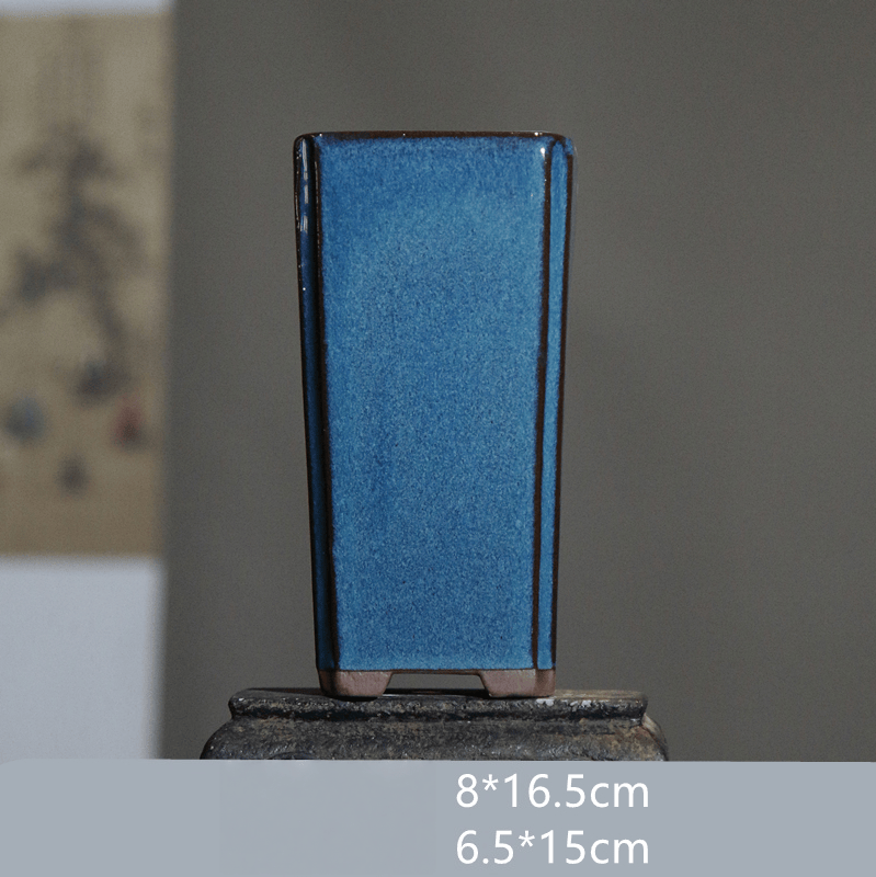New Jun Glaze Tall Cylinder Po