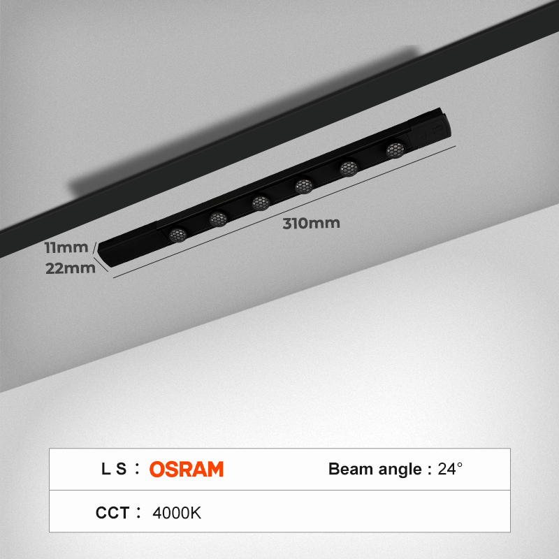 Gn/ กระจังหน้า310mm 6W สีดำ