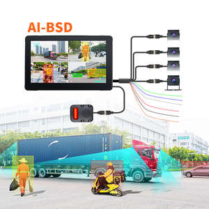 Monitor de cámara de respaldo inverso de camión de 4 canales resistente al agua con detección de punto ciego BSD-pantalla táctil TFT LCD para camiones pesados - Product Image 4