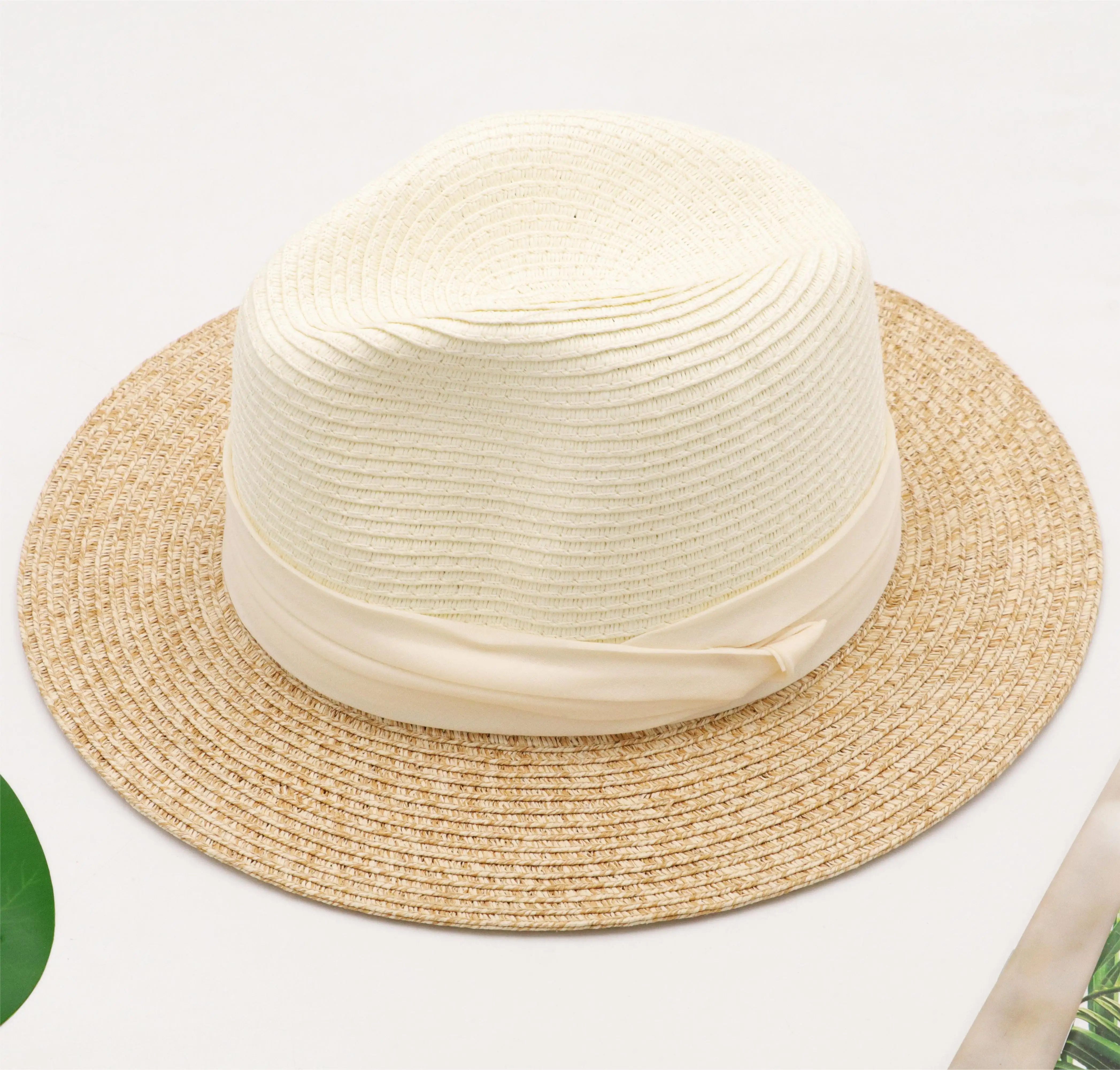 Sombrero de Panamá de paja de papel de alta calidad, venta al por mayor de nuevos productos