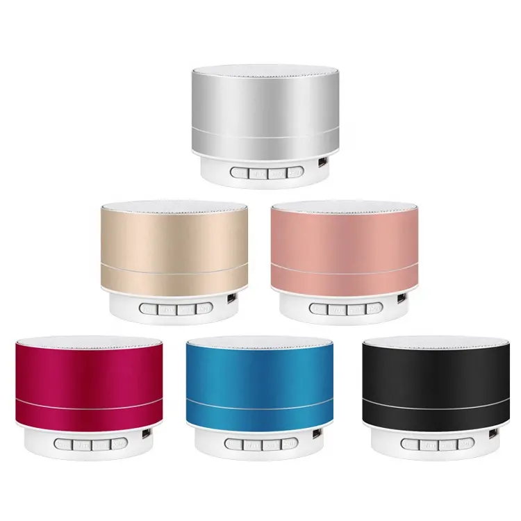 Hot selling colorful small round mini portable wireless speaker A10 metal fm radio bluetoothes speaker