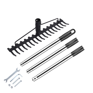 可伸展的花园长柄耙，带坚固的不锈钢齿和组装DIY工具，可定制 - Product Image 3