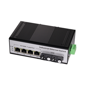 TP-Link Din-Rail産業用100MbpsイーサネットPOEスイッチ4 & 2ポートSC光ファイバーネットワークスイッチ65W POE機能付き
