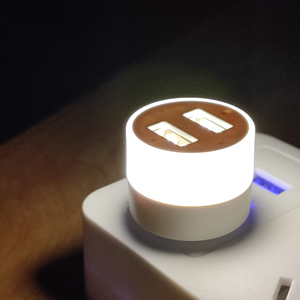 USB Outlet Extender with Night Light <strong>2</strong> USB Ports <strong>in</strong> One Multi Plug Outlet Splitter Mini <strong>LED</strong> Night Lamp for Home Office Car - Product Image 1