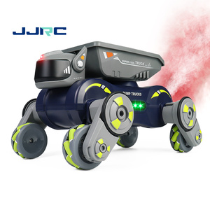 JJRC Q187Rcロボットスマートドッグトランスポートカーウォーターボムカー2in1ジェスチャーコントロールライトミュージックスプレーリモートコントロールおもちゃスタントカー