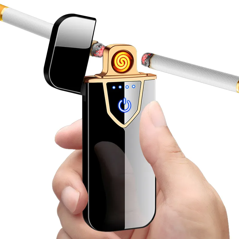 ไฟแช็กอิเล็กทรอนิกส์ชาร์จไฟผ่าน USB,ที่จุดบุหรี่ระบบสัมผัสมีโปรโมชั่น