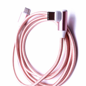 2M ángulo recto codo de 90 grados carga rápida USB C tipo C Cable aleación de aluminio trenzado Nylon Cable DE DATOS ordenadores impresora - Product Image 3