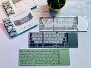 Teclado táctil plegable inalámbrico Teclado de dientes azules Ratón táctil Universal tres sistemas 64 teclas teclado portátil - Product Image 6