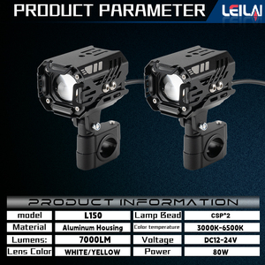 Wireless Switch <strong>LED</strong> Motorcycle Headlight Spotlight 80 Watt Fog Light <strong>LED</strong> Auxiliary Driver Light Bi-Colour With Cooling Fan - Product Image 3