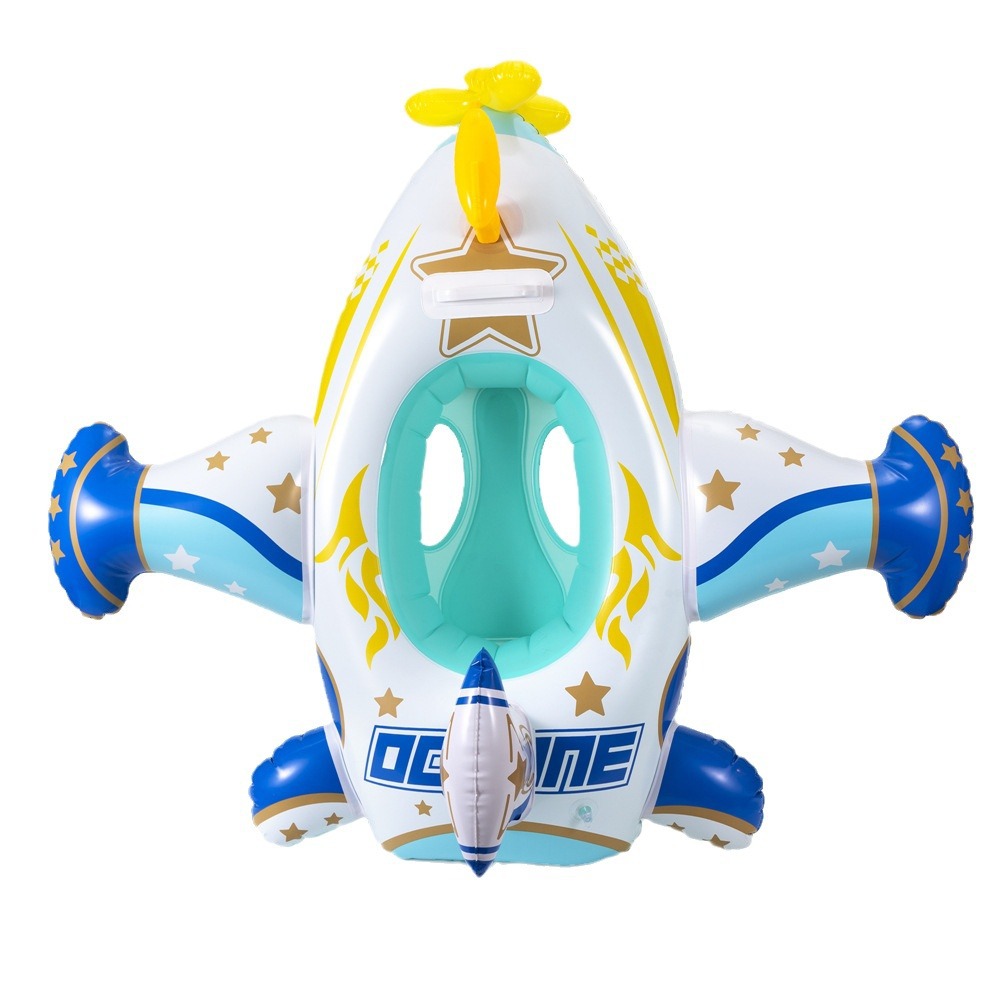 Blue-white water gun plane boat-without canopy