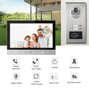 2 Families Easy <strong>Intercom</strong> 9inch Cvbs Multi Apartment Video <strong>Intercom</strong> Door Phone <strong>Intercom</strong> Building - Product Image 1
