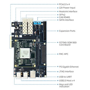 Puzhi 7045-FH Kit di valutazione 900I Xilinx Zynq-7000 SoC scheda di sviluppo FPGA di livello industriale 7 z045 7000 ZYNQ - Product Image 1