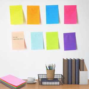 Barato personalizado de gran tamaño de neón de color pastel fuerte adhesivo línea clara forrado 4/6 tamaño Bloc de notas adhesivas para libros - Product Image 5