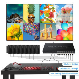 4K HDMI KVM 8x1 Multi-visor Conmutación sin costuras 8 Entradas 1 a través del botón y control IR
