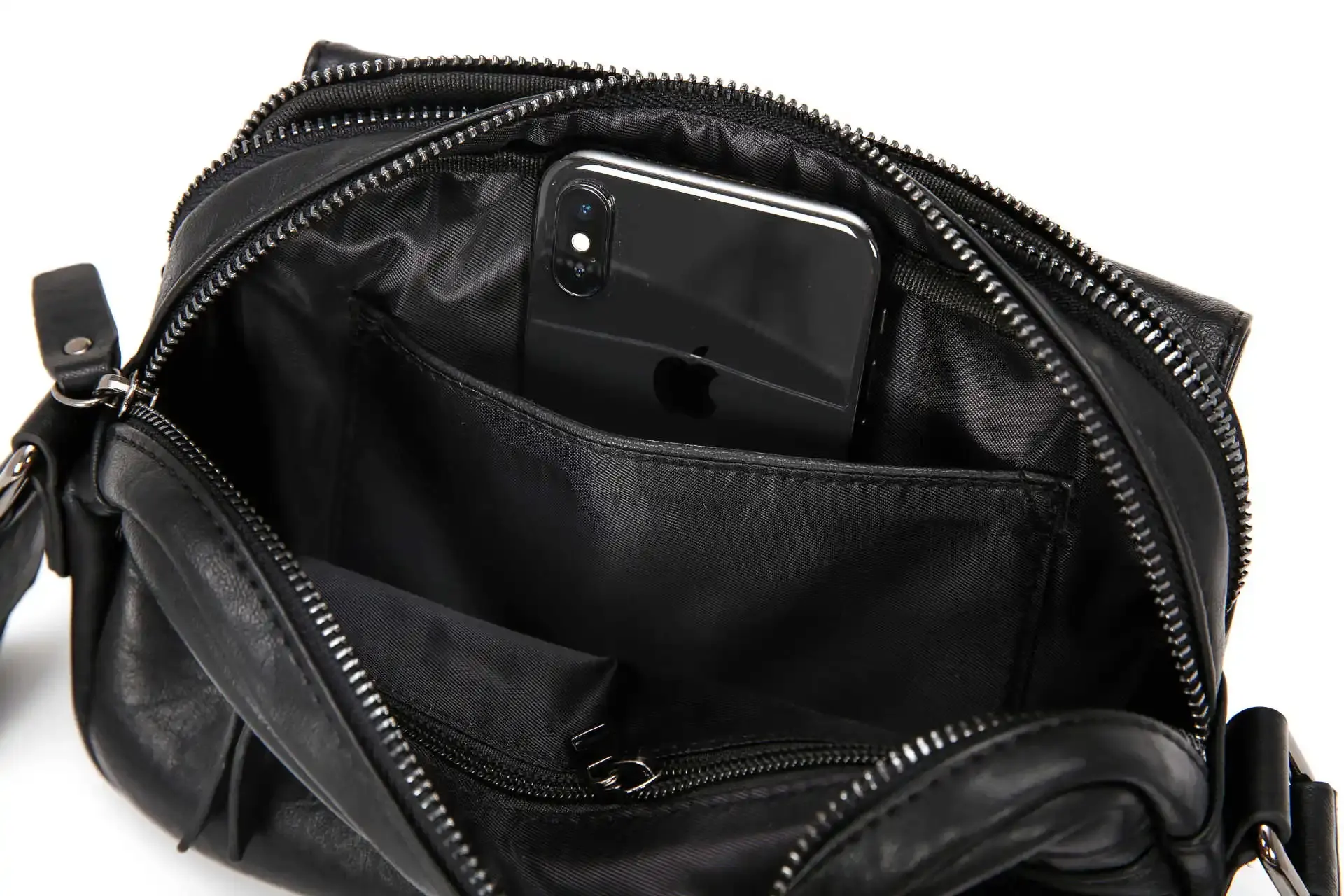 Su geçirmez özel göğüs çanta moda Vegan deri göğüs seyahat omuz erkek çanta telefon Sling göğüs paketi için askılı çanta