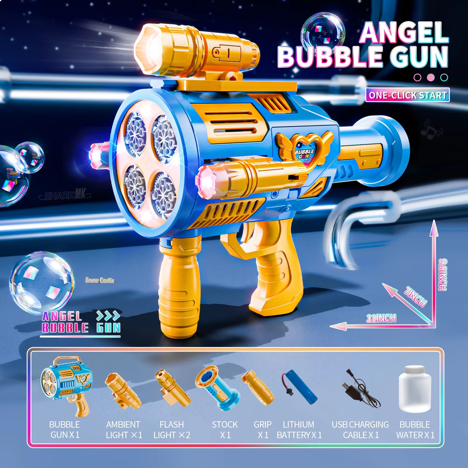 Blue-With a scope and flashlight