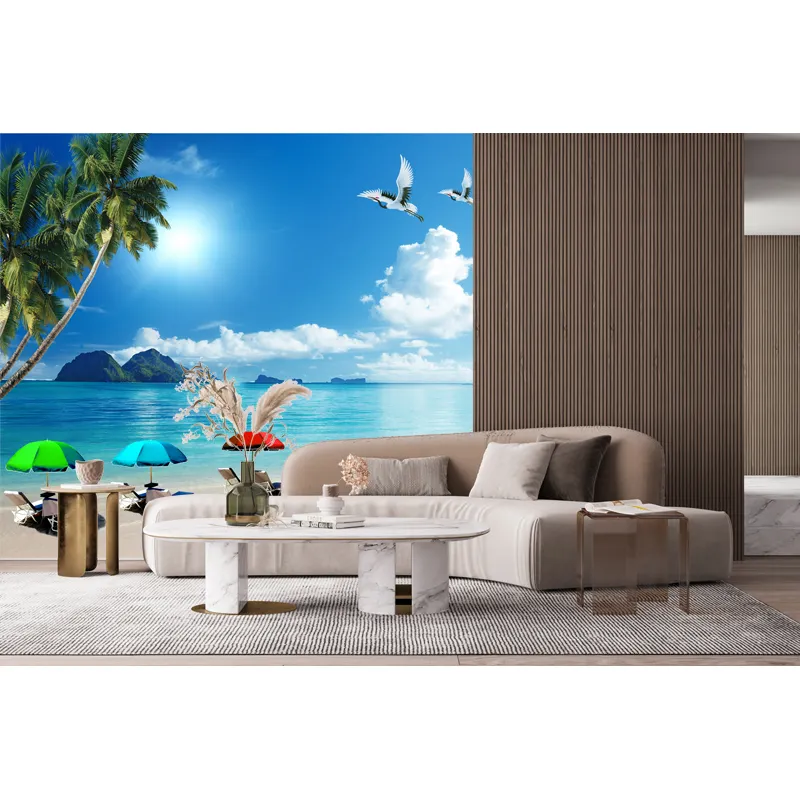 Papel tapiz 3d para dormitorio, paredes con vista al Mar, Playa, Interior, Maldivas