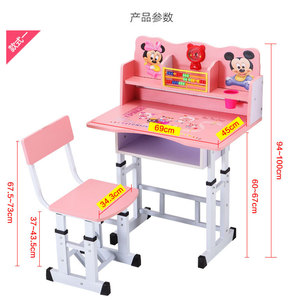 Ayarlanabilir yükseklik popüler çocuk masa ve sandalye seti karikatür resim çalışma masası ve sandalye - Product Image 5
