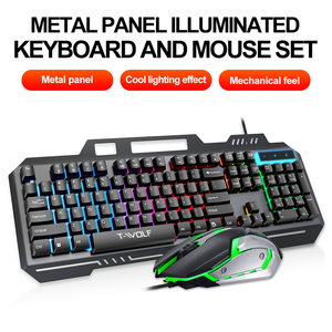 2024 New Arrival RGB LED Backlit <strong>Keyboard</strong> <strong>Mouse</strong> Combo 104 Key Wired Desktop Gaming PC <strong>Computer</strong> USB Interface Metal Office <strong>Use</strong>