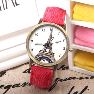 Retro roma ölçekli demir kule desen Quartz saat erkekler ve kadınlar için sınır ötesi popüler rahat tarzı öğrenciler için - Product Image 3